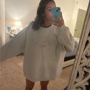 Daily Drills Light Gray Sweatshirt with stitching detail!